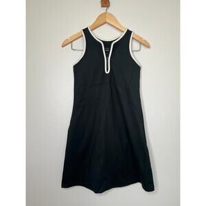 Girlfriend Collective Dylan Zip Front Tank Dress Black Size Medium Tenniscore